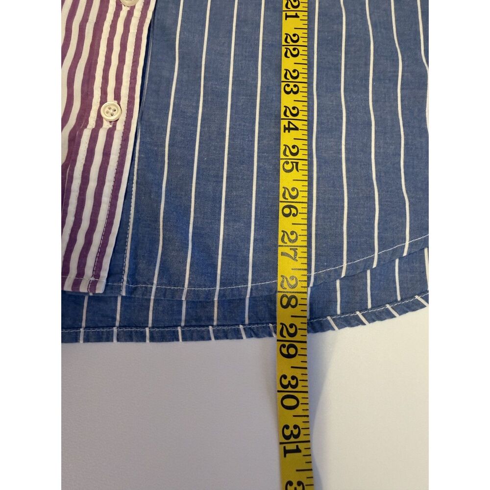 Gap Big Shirt Color Block Striped Button Down Mixed Stripe Preppy Cotton small - Picture 5 of 5